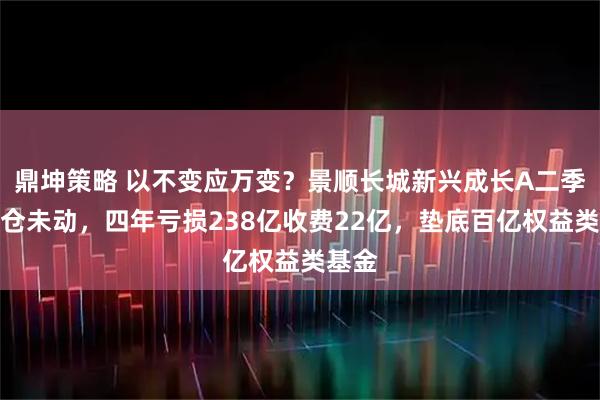 鼎坤策略 以不变应万变？景顺长城新兴成长A二季度持仓未动，四年亏损238亿收费22亿，垫底百亿权益类基金